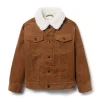 Corduroy Trucker Sherpa Collar Jacket Dry Pine Needle