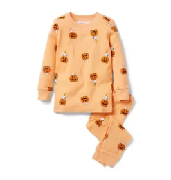 Good Night Pajamas In Peanuts Snoopy Pumpkin Apricot Wash Snoopy Pumpkin