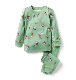 Good Night Pajamas In Disney Mickey Baseball Mineral Green Mickey Baseball