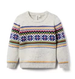 The Flurry Fair Isle Sweater Snow Natural Fair Isle