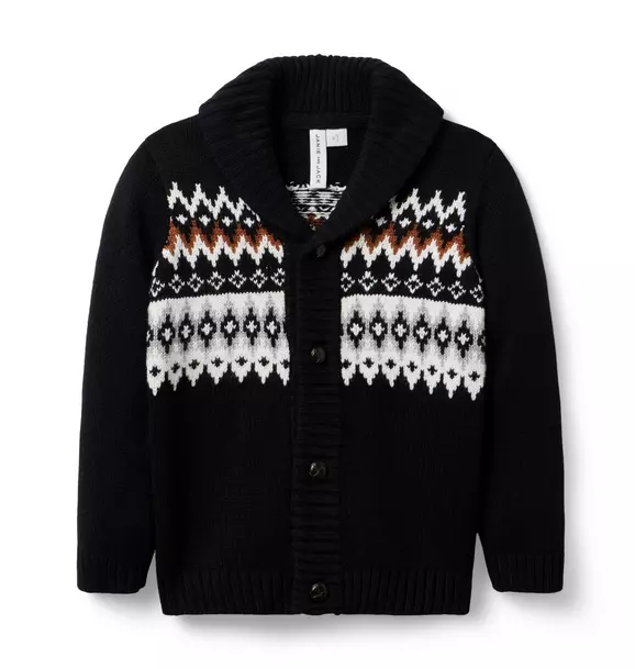 The Festive Fair Isle Cardigan JJ Black Fair Isle 1 The Festive Fair Isle Cardigan JJ Black Fair Isle