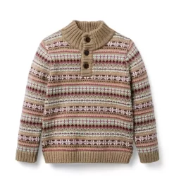 The Cabin Fair Isle Sweater Toasted Heather Fair Isle