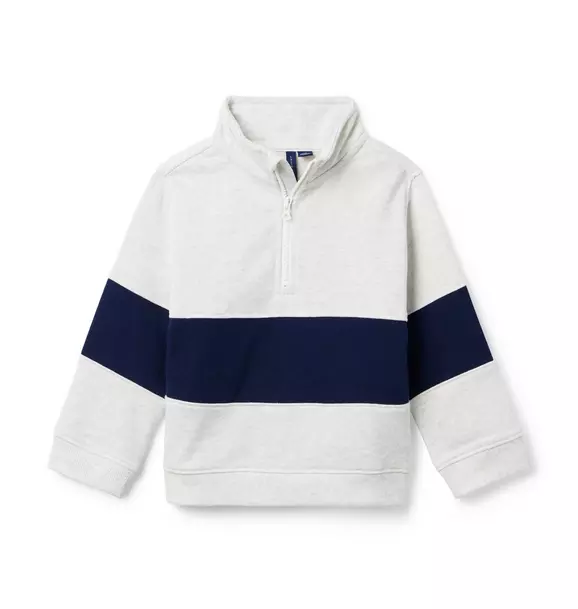 The Half-Zip Block Stripe Sweatshirt Cookies And Cream 1 The Half-Zip Block Stripe Sweatshirt Cookies And Cream