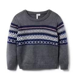 Fair Isle Sweater Charcoal Heather Fair Isle