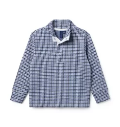 Houndstooth Pullover Nantucket Blue Houndstooth
