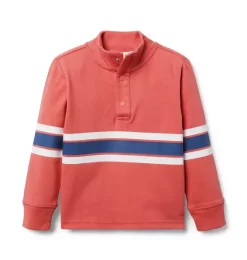 Stripe Jersey Pullover Relaxed Red -Fashionable Kids Shop color 754