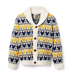 Disney Mickey Mouse Fair Isle Cardigan Golden Glow Mickey Mouse Fair Isle