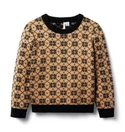 Geo Snowflake Sweater Tan Geo Snowflake