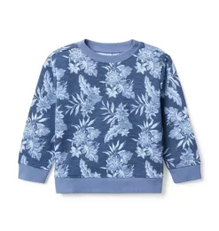 Tropical French Terry Sweatshirt Stone Wash Tropical