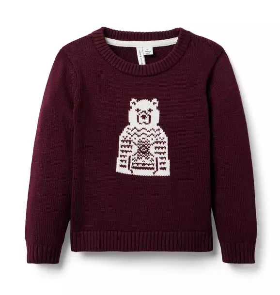 Polar Bear Sweater Deep Cranberry 1 Polar Bear Sweater Deep Cranberry