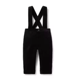 Baby Velvet Suspender Pant JJ Black