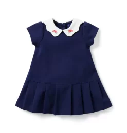 Baby Pleated Ponte Dress Merchant Marine