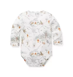 Disney Winnie The Pooh Baby Toile Bodysuit Jet Ivory Toile