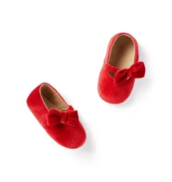 Baby Velvet Bow Ballet Flat Bradbury Red