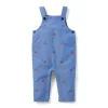 Embroidered Pumpkin Baby Overall Admiral Blue Pumpkin