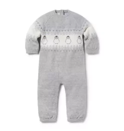 Baby Penguin Fair Isle One Piece Classic Grey Heather Fair Isle