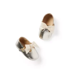 Baby Metallic Bow Ballet Flat Gold