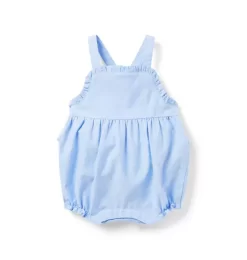 Baby Ruffle Overall Ocean Air