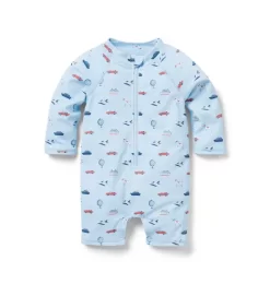 Baby Around The Globe Rash Guard Swimsuit Beau Blue Around The Globe
