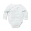 Baby Ribbed Striped Wrap Bodysuit Peek-A-Blue Stripe