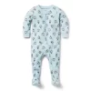 Baby Good Night Footed Pajamas In Ski Penguin Sky Blue Ski Penguin