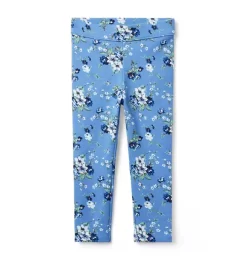 Floral Ponte Pant Skyline Blue Floral