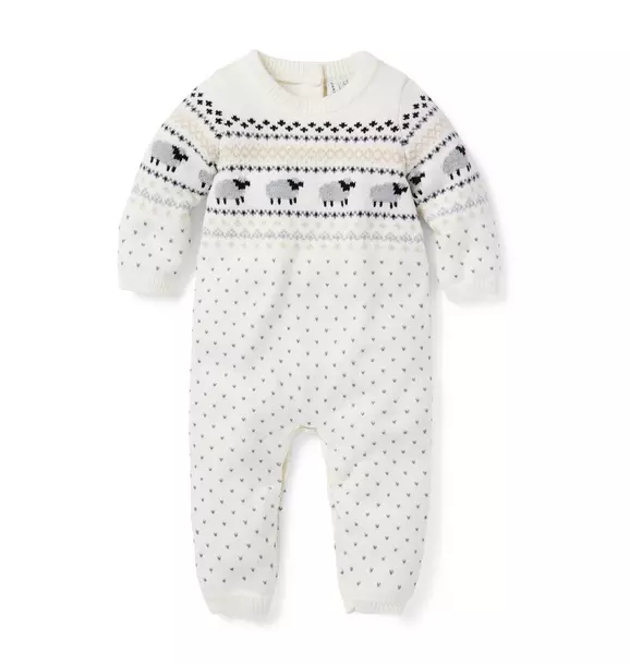 Baby Sheep Fair Isle One-Piece Cream And Sugar Fair Isle 1 Baby Sheep Fair Isle One-Piece Cream And Sugar Fair Isle