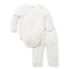 Baby Rosebud Wrap Matching Set Jet Ivory Rosebud