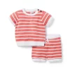 Baby Striped Sweater Matching Set Relaxed Red Stripe