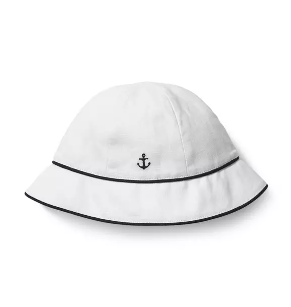 Baby Anchor Bucket Hat White 1 Baby Anchor Bucket Hat White