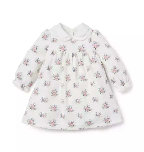 Baby Floral Quilted Dress Jet Ivory Floral 1 Baby Floral Quilted Dress Jet Ivory Floral