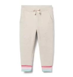 Striped Cuff Jogger Fluffy Bunny