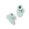 Baby Cable Knit Sweater Bootie Pastel Green Heather
