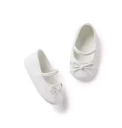 Baby Bow Flat Jet Ivory