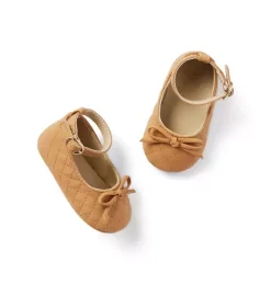 Baby Quilted Ballet Flat Light Khaki