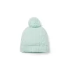 Baby Cable Knit Pom Beanie Pastel Green Heather
