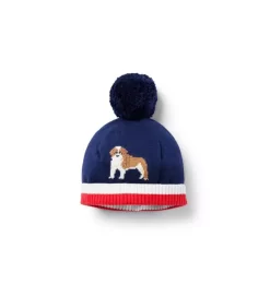 Baby Bulldog Pom Beanie Merchant Marine