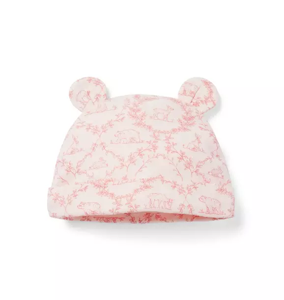 Baby Woodland Toile Bear Ear Beanie Pearl Woodland Toile 1 Baby Woodland Toile Bear Ear Beanie Pearl Woodland Toile