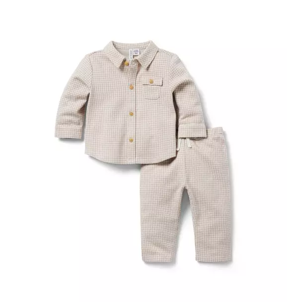 Baby Houndstooth Matching Set Tan Houndstooth 1 Baby Houndstooth Matching Set Tan Houndstooth