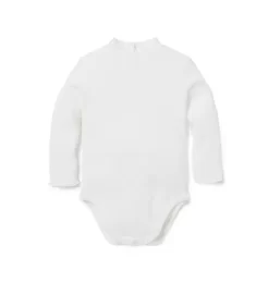 Baby Ribbed Ruffle Trim Bodysuit Jet Ivory