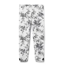 The Everyday Legging Cream And Sugar Floral Toile