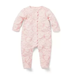 Baby Woodland Toile Footed One-Piece Pearl Woodland Toile