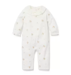 Floral Ruffle Collar One-Piece Cream And Sugar Floral