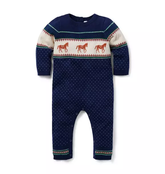 Baby Horse Fair Isle One-Piece Merchant Marine Fair Isle 1 Baby Horse Fair Isle One-Piece Merchant Marine Fair Isle