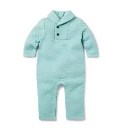 Baby Quilted Shawl Collar One-Piece Aquifer