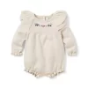 Baby Embroidered Sweater Romper Fluffy Bunny Heather