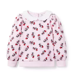Disney Minnie Mouse Collared Sweatshirt Fifties Pink Minnie Mouse