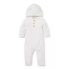 The Cable Knit Bear Ear Baby One Piece Jet Ivory