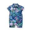 The Floral Poplin Baby Romper Blueprint Floral
