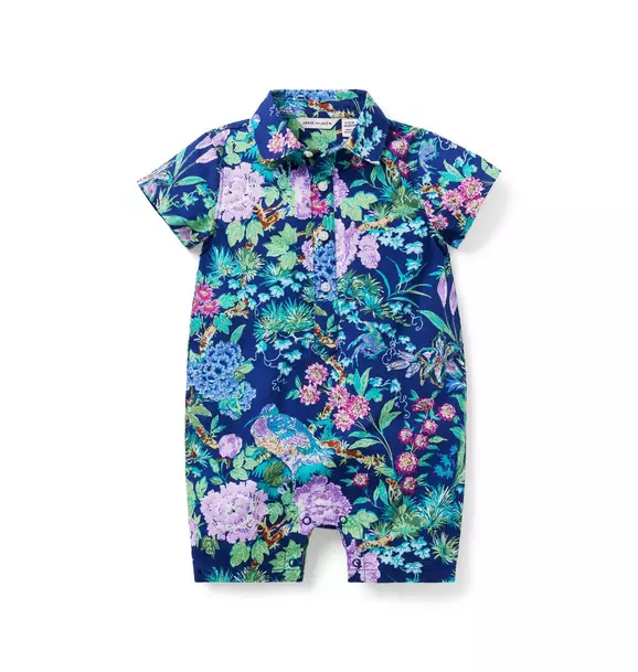 The Floral Poplin Baby Romper Blueprint Floral 1 The Floral Poplin Baby Romper Blueprint Floral